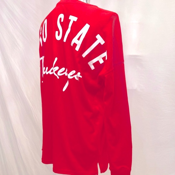 Ohio State Scarlet and Gray Authentic Apparel Lace Up Neck Long Sleeve Shirt S - Picture 3 of 9